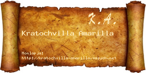 Kratochvilla Amarilla névjegykártya
